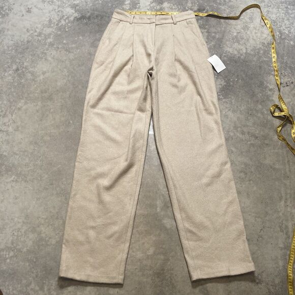 Frankie Shop Pants - The Frankie Shop‎ Pants Womens Large Layton Boiled Wool Suit Pant Pleated Beige